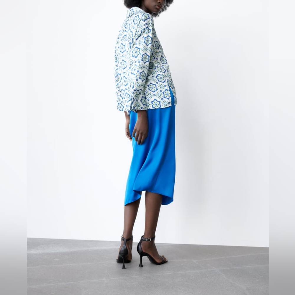 ZARA LIMITED EDITION PRINTED SATIN SHIRT - Picture 4 of 11